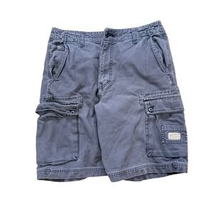 Chaps Denim Mens Cargo Shorts Size 31 Faded Navy Blue Cotton Streetwear Gorpcore